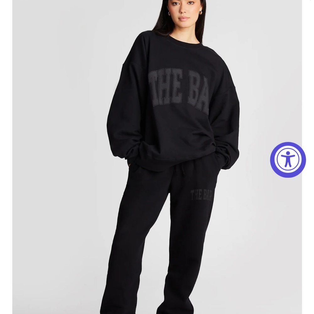 The Bar Black Varsity Sweatpants